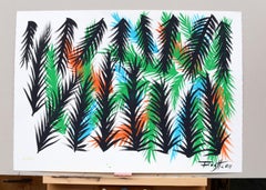 Une forêt - Paysage abstrait, coloré, minimaliste