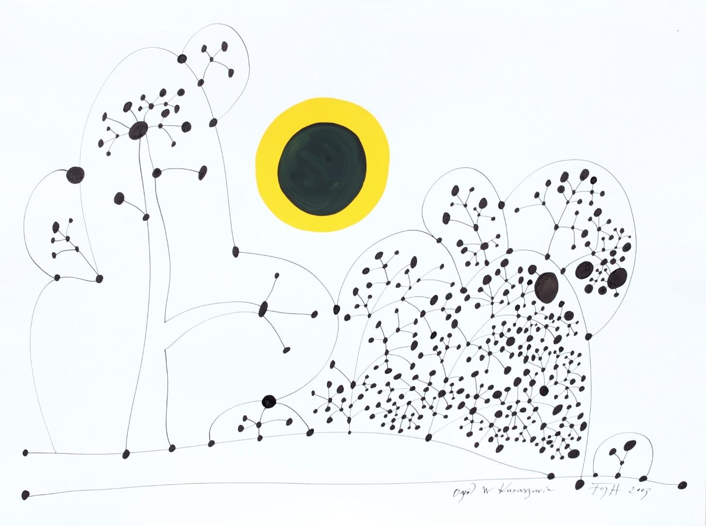 Jardín en Kuraszewo - Maestro de Arte Polaco Paisaje Abstracto, Minimalista