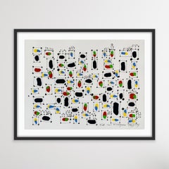 Sky above Kuraszewo  - Polish Master Of Art, Abstract acrylic on paper, Colorful