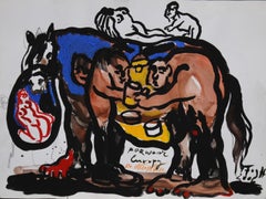 Le Rape de l'Europe d'une manière paysanne - Maître d'art polonais, pastel