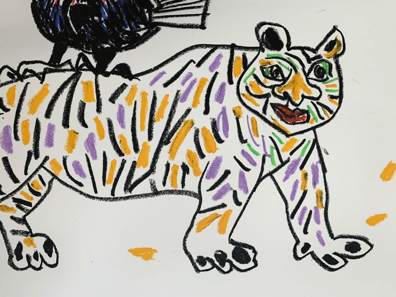 Tiger, Eule, ... - Polnische Masterly Of Art, Pastell, Tiere, Chinesisches Zodiac Zeichen (Zeitgenössisch), Painting, von Andrzej Fogtt