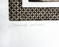 Keep the silence - Etching print, Figurative, Surrealist, Monochromatic