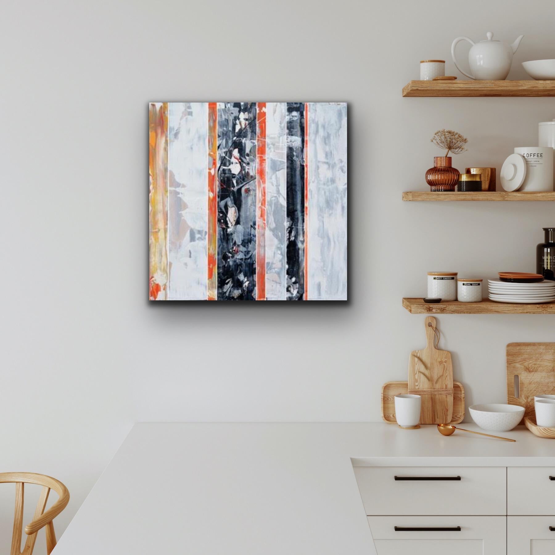 EQ redefined series 1700-EU101-5, Abstract Painting, Orange and Black Painting For Sale 1