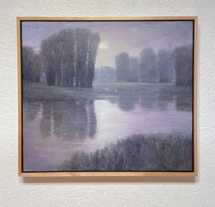 "Moonlight Sonata" (2025), Original Midwestern Landscape, Oil Painting