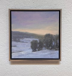 "Winter Sunset" (2015), Original Midwestern Landscape, Oil Painting