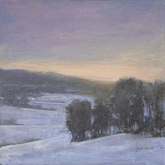 "Winter Sunset" (2015), Original Midwestern Landscape, Oil Painting