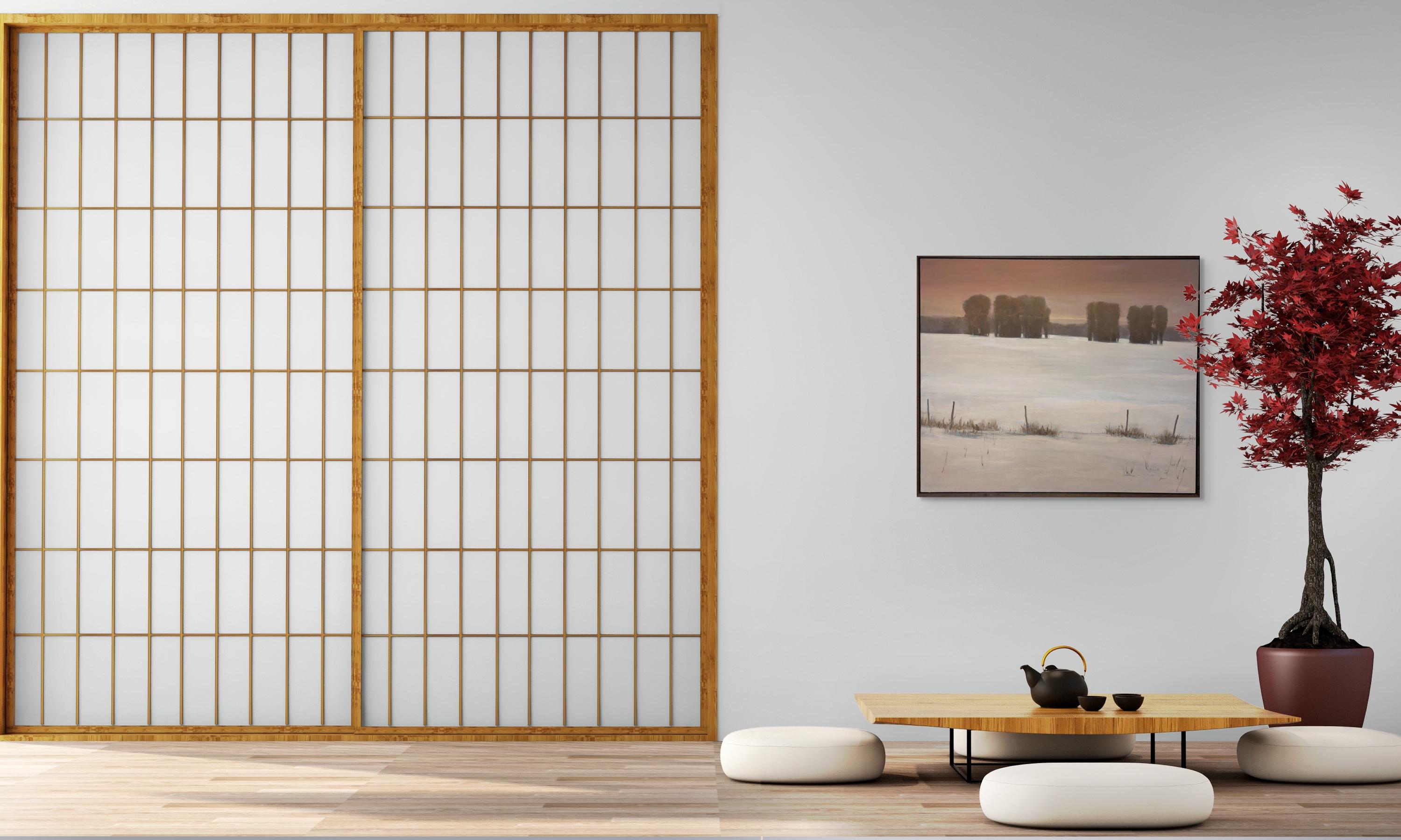 Wintersonnenuntergang (2025), Orginale Landschaft im Mittleren Westen, Ölgemälde im Angebot 1