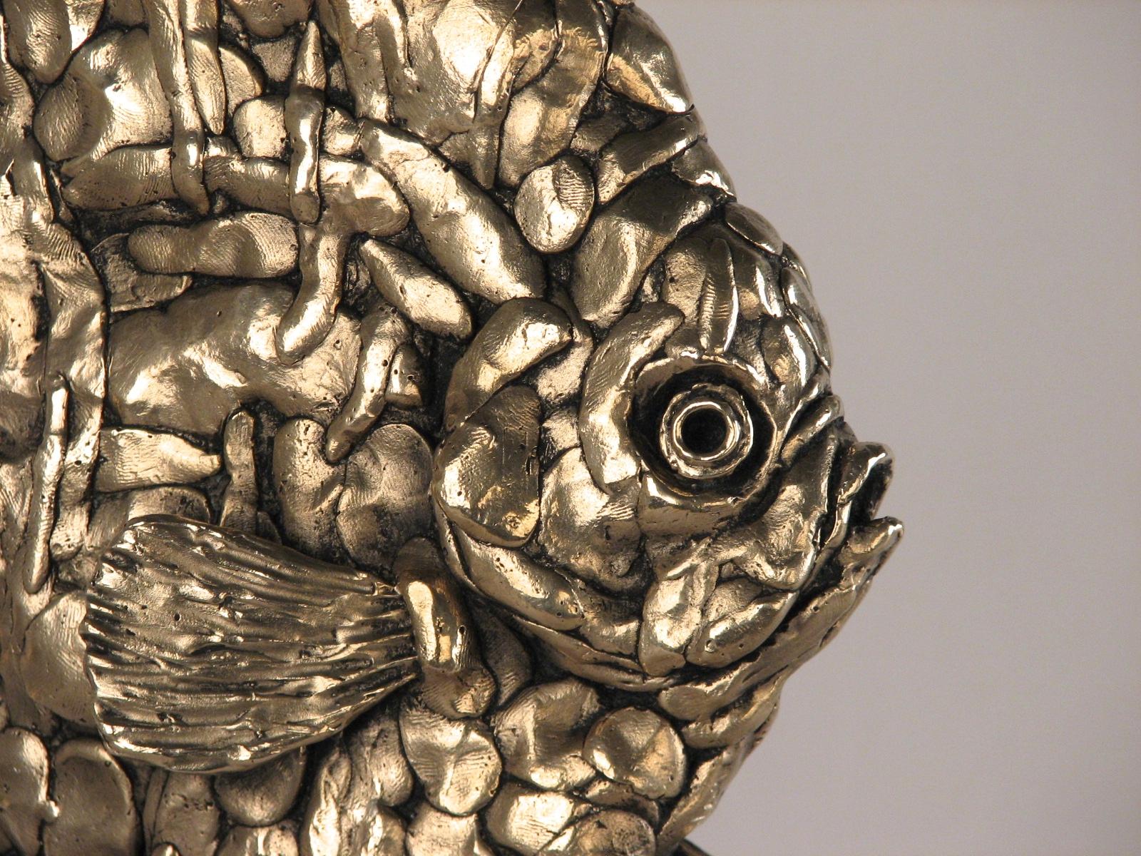 Pez Ángel-escultura abstracta original en bronce de fauna salvaje en venta-Arte contemporáneo en venta 1