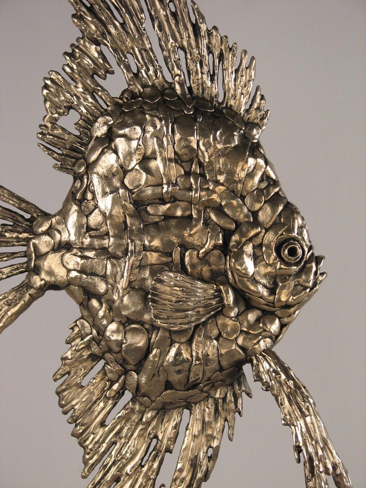 Angel Fish-original abstract wildlife bronze sculpture for sale-contemporary Art For Sale 2