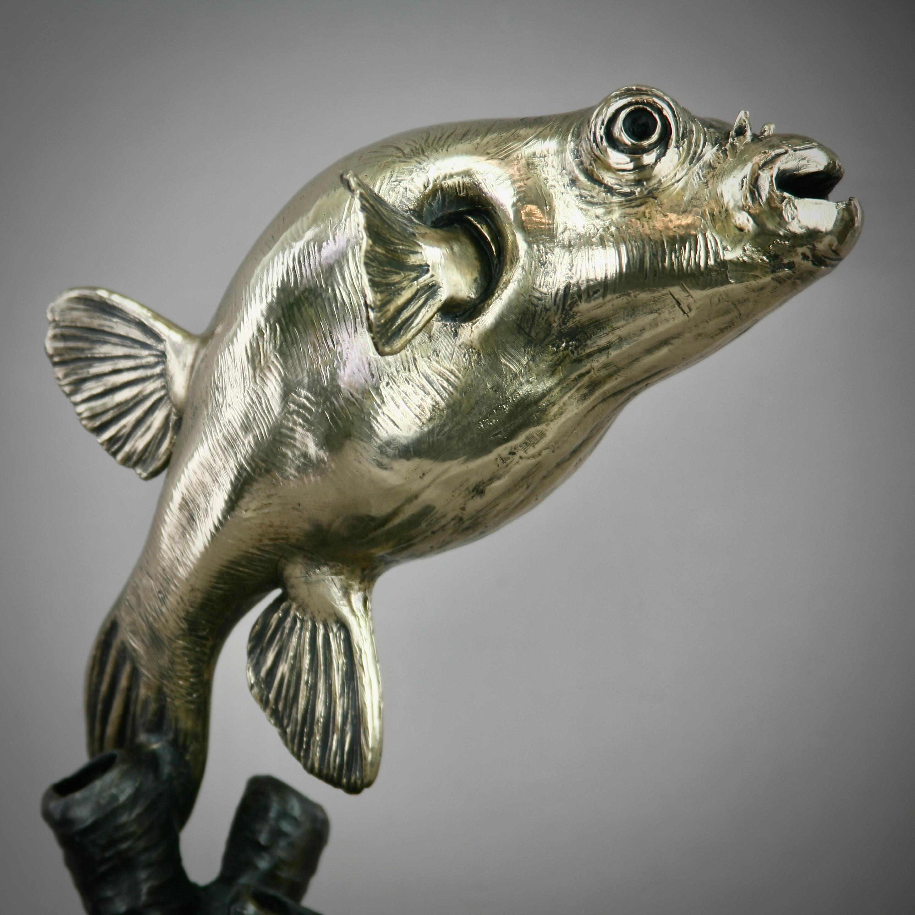 Bontana -original modern bronze wildlife marine sculpture - contemporary Art - Sculpture by Andrzej Szymczyk