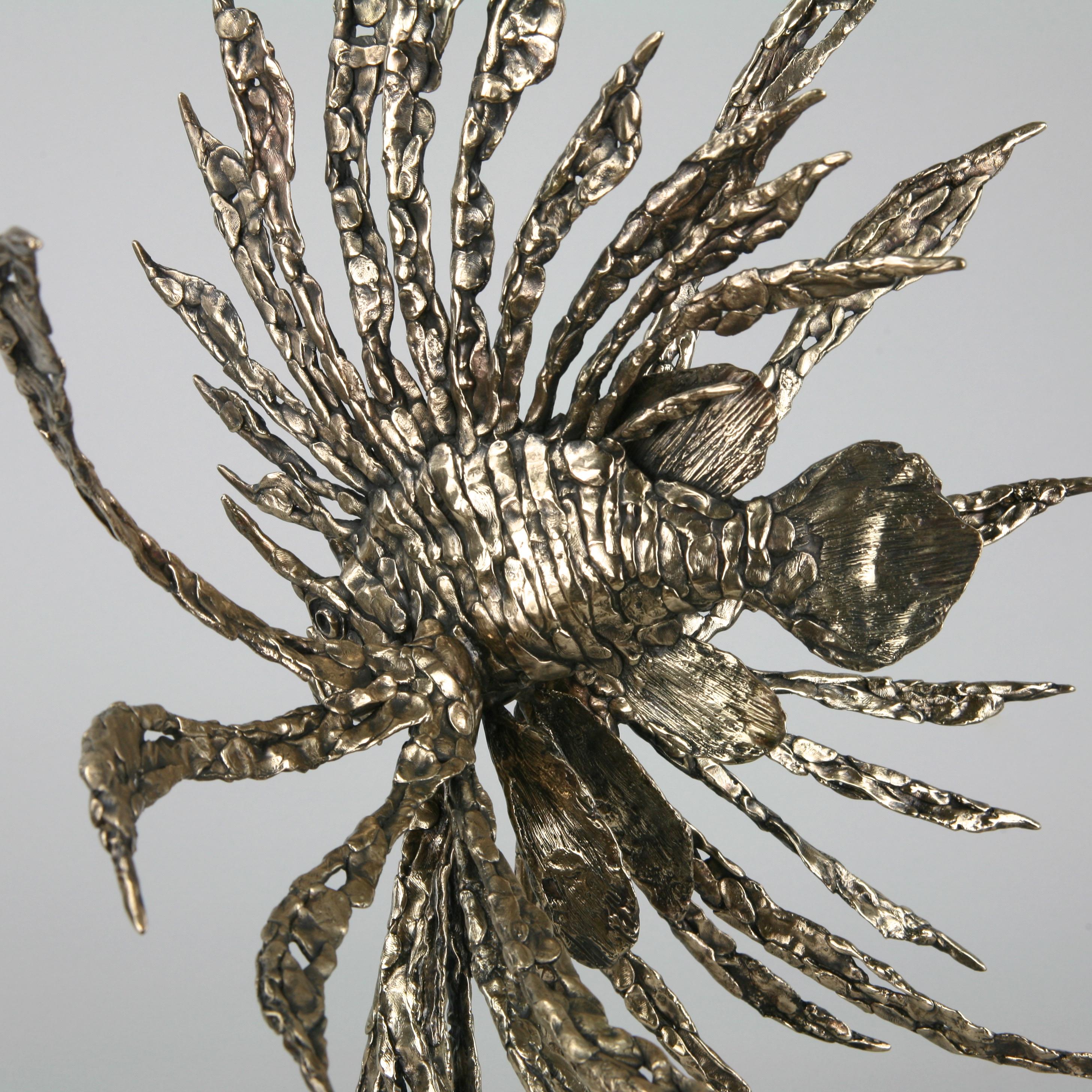 Devil Firefish- bronze sculpture  ocean Contemporary sea wildlife cast  1