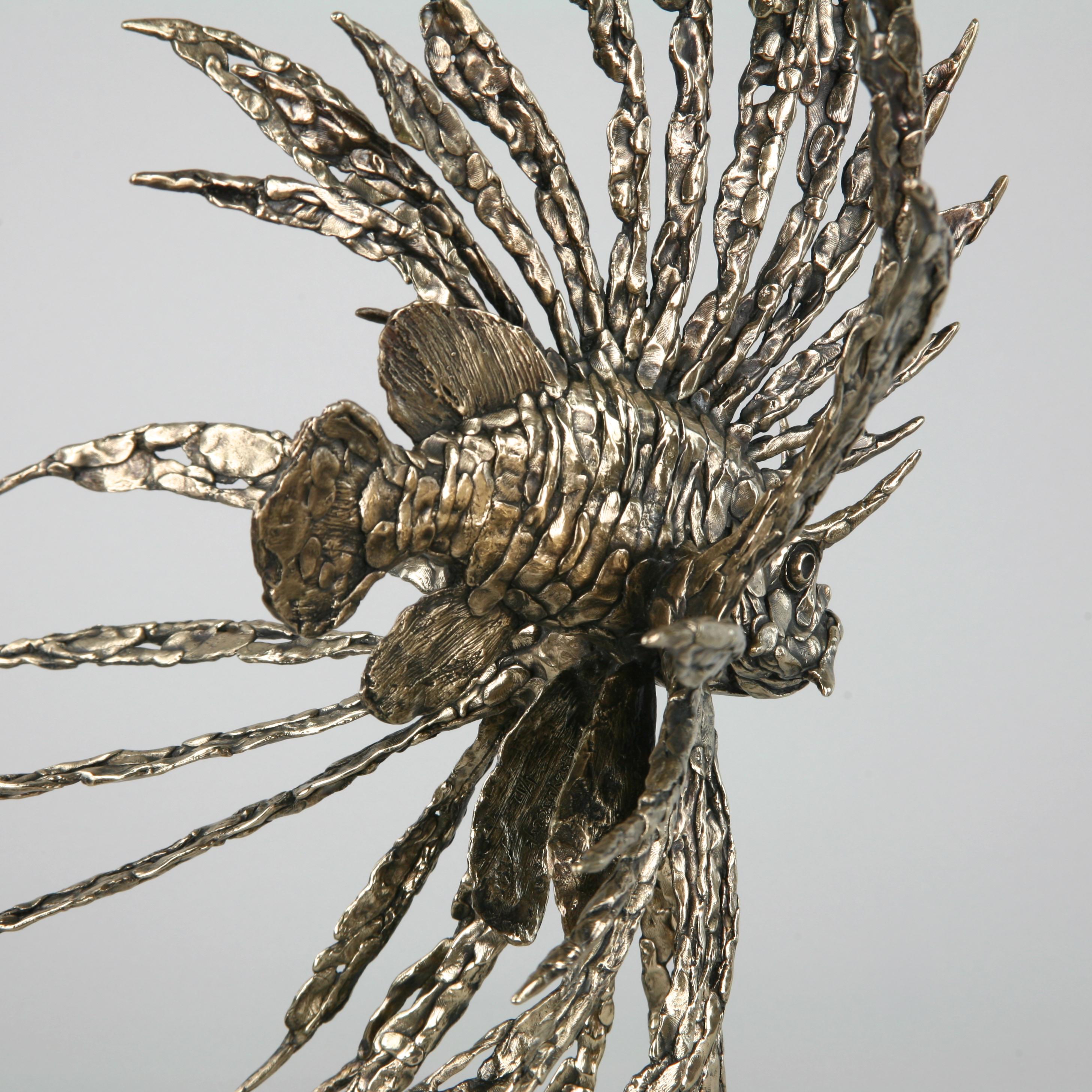 Devil Firefish- bronze sculpture  ocean Contemporary sea wildlife cast  2