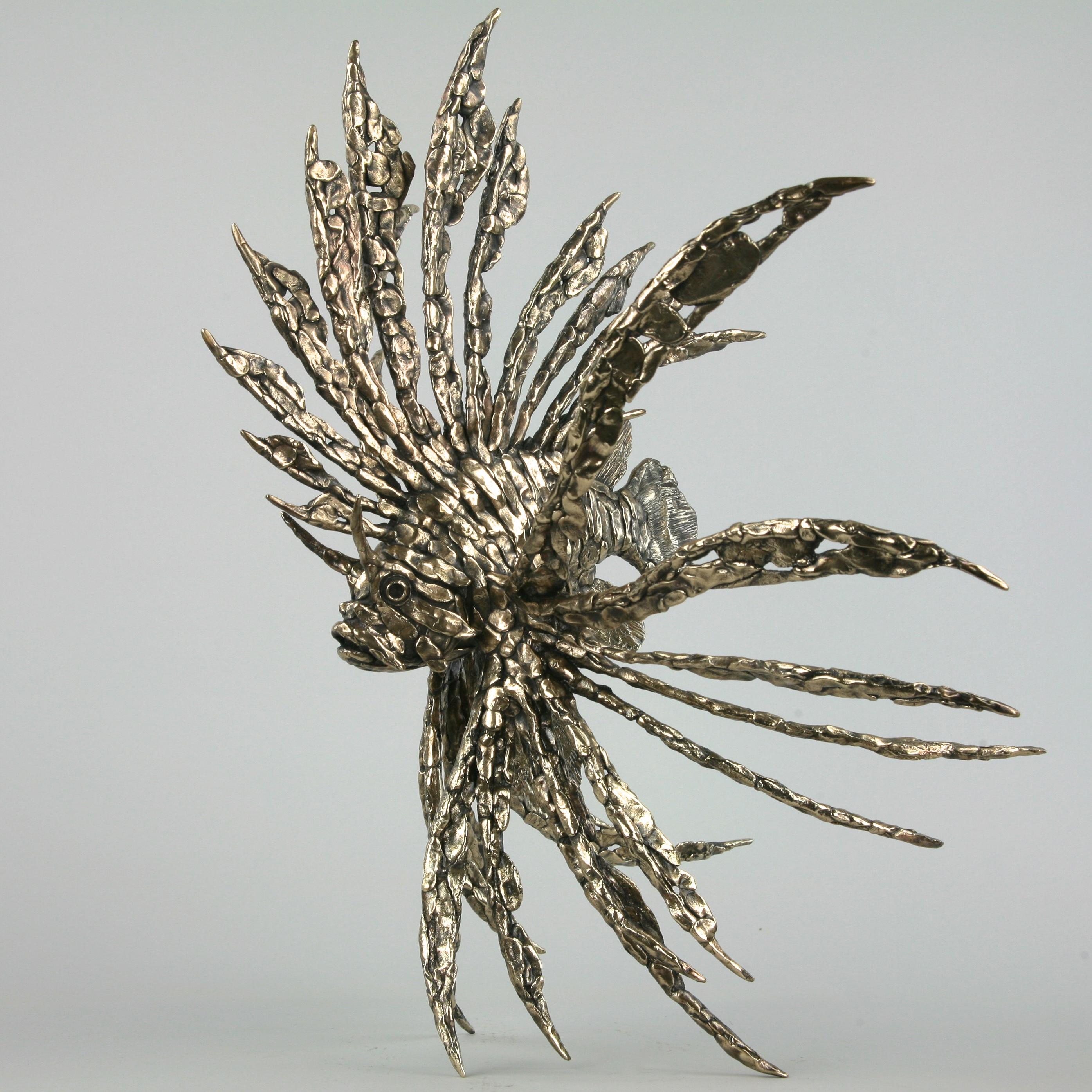 Devil Firefish- bronze sculpture  ocean Contemporary sea wildlife cast  4