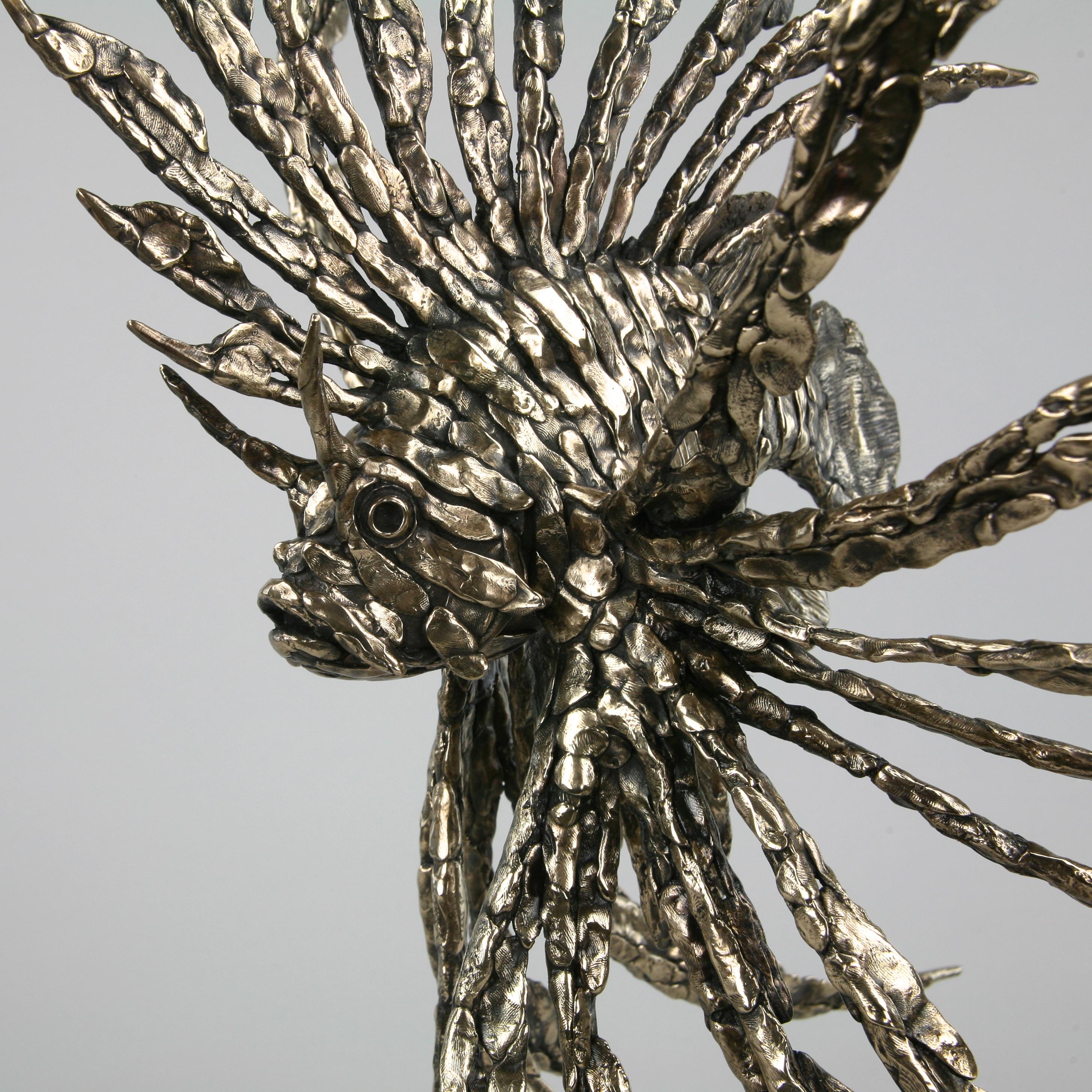 Devil Firefish- bronze sculpture  ocean Contemporary sea wildlife cast  5