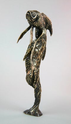 Pez dorado II-escultura original de bronce de fauna marina-obra de arte-arte contemporáneo