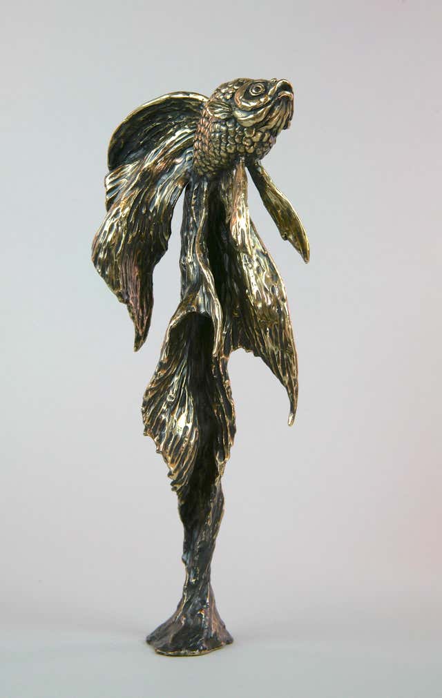 Andrzej Szymczyk - Siamese Fighter Fish-original bronze wildlife ...