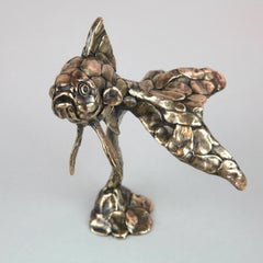 Goldfish III - bronze cast original sculpture abstracted animal modern wild art