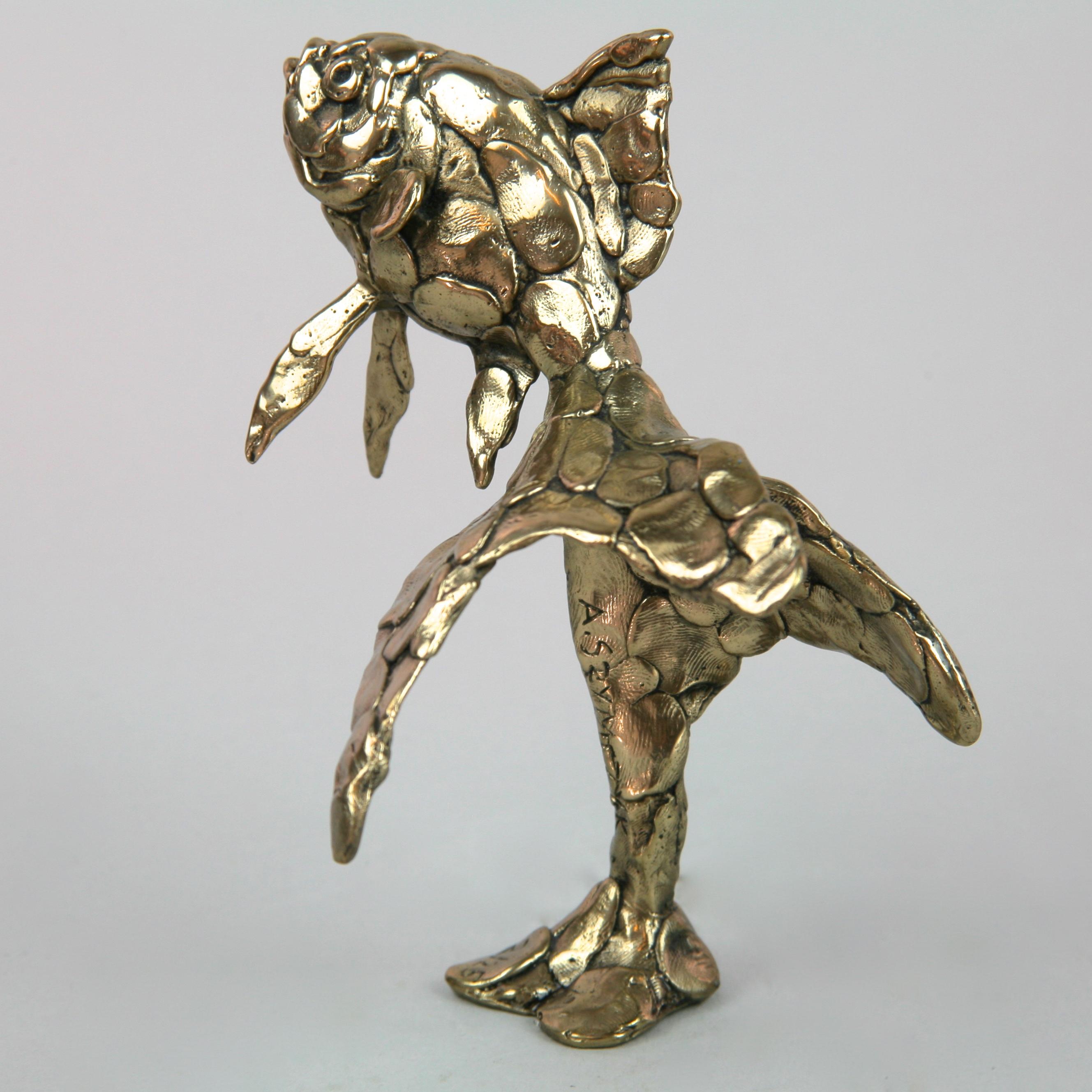 Andrzej Szymczyk Figurative Sculpture - Goldfish III-original wildlife fish abstract sculpture-artwork-contemporary art