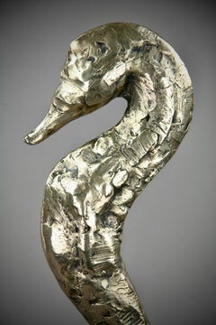Ippocampo - scultura animale figurativa originale in bronzo - opera d'arte - arte contemporanea