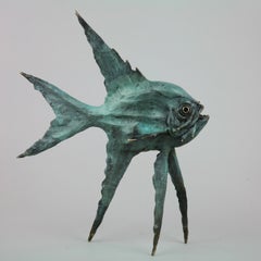 Jack Fish - bronze sculpture surreal abstract ocean sea Modern marine animal 