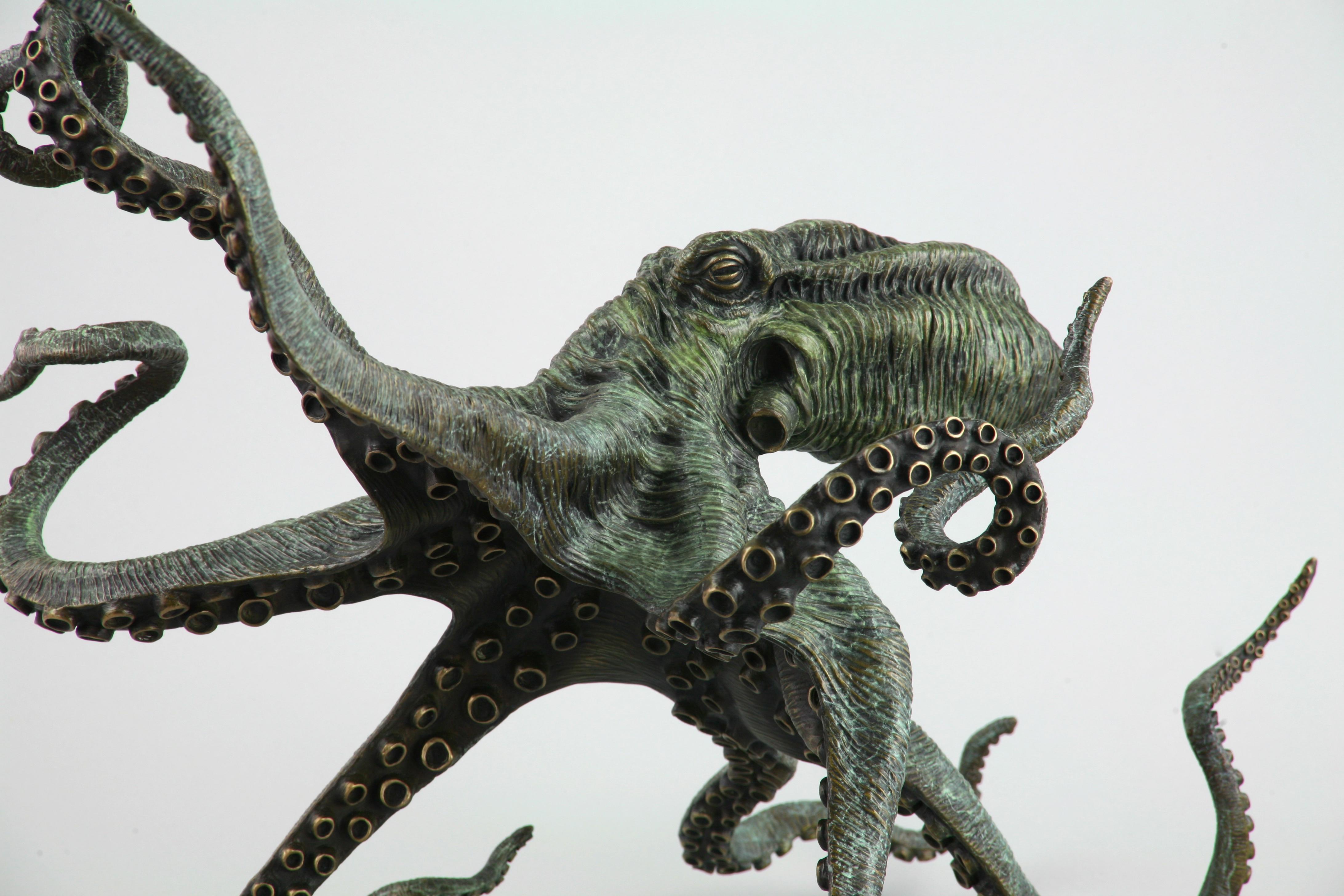 Octopus - bronze sculpture- limited edition- Modern- Contemporary  - Sculpture by Andrzej Szymczyk