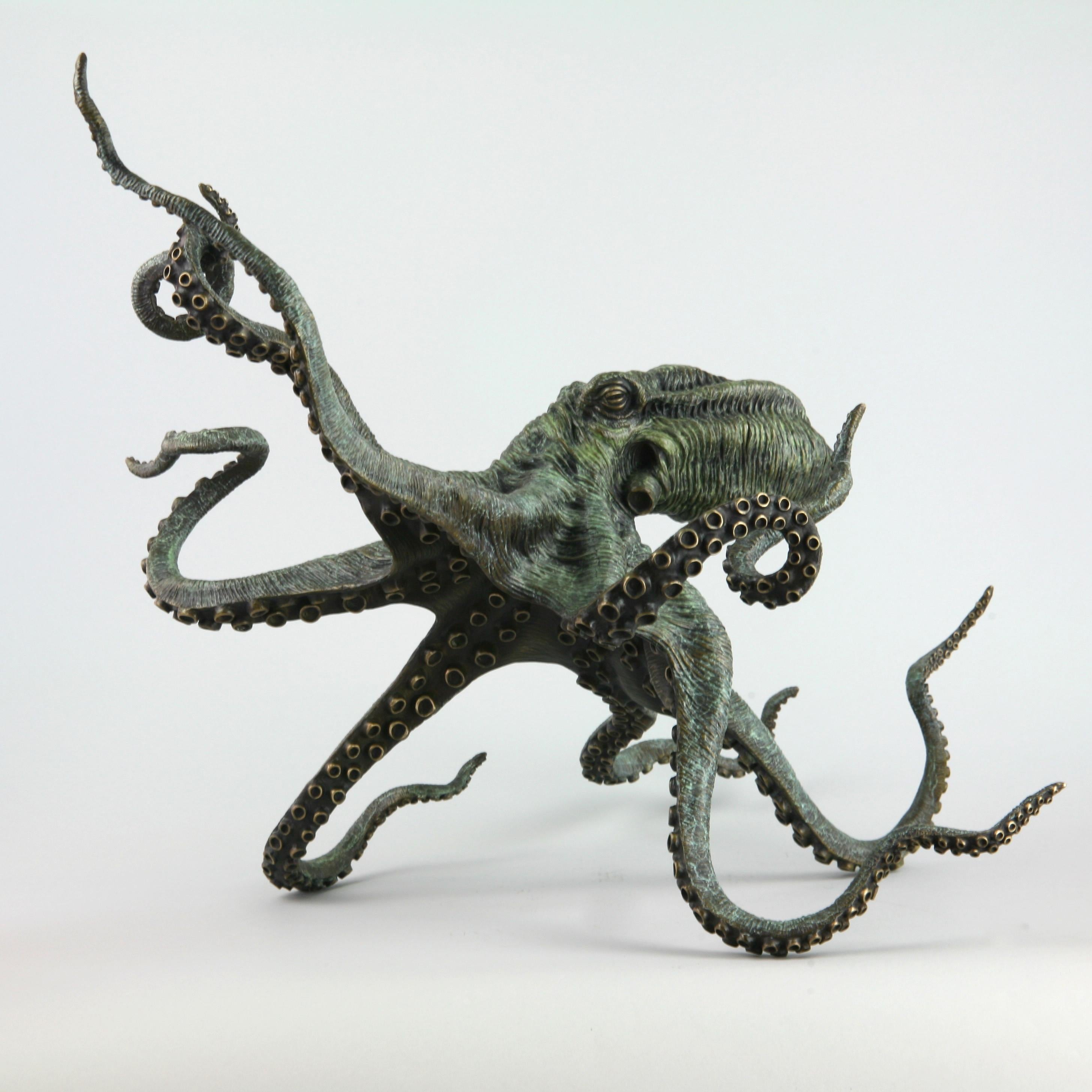 Andrzej Szymczyk Figurative Sculpture - Octopus - bronze sculpture- limited edition- Modern- Contemporary 