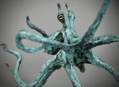 Octopus Green Patina- Bronzeskulptur- limitierte Auflage- Modern- Contemporary 