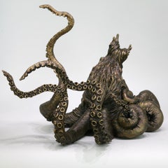Octopus II - bronze cast artwork sculpture limited edition modern sea wildlife