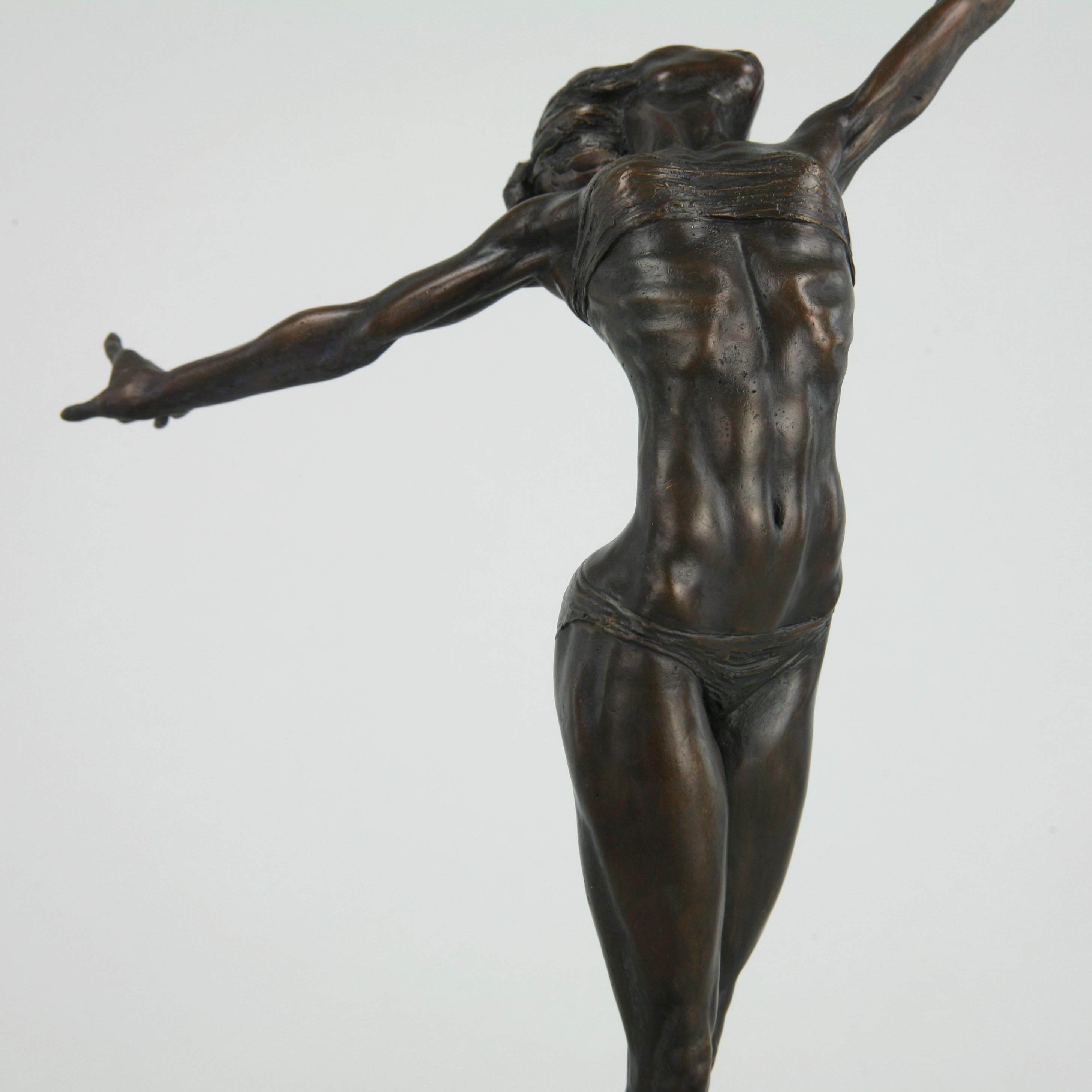 Pole Dancer-escultura figurativa original desnuda de bronce-obra de arte-arte contemporáneo en venta 9