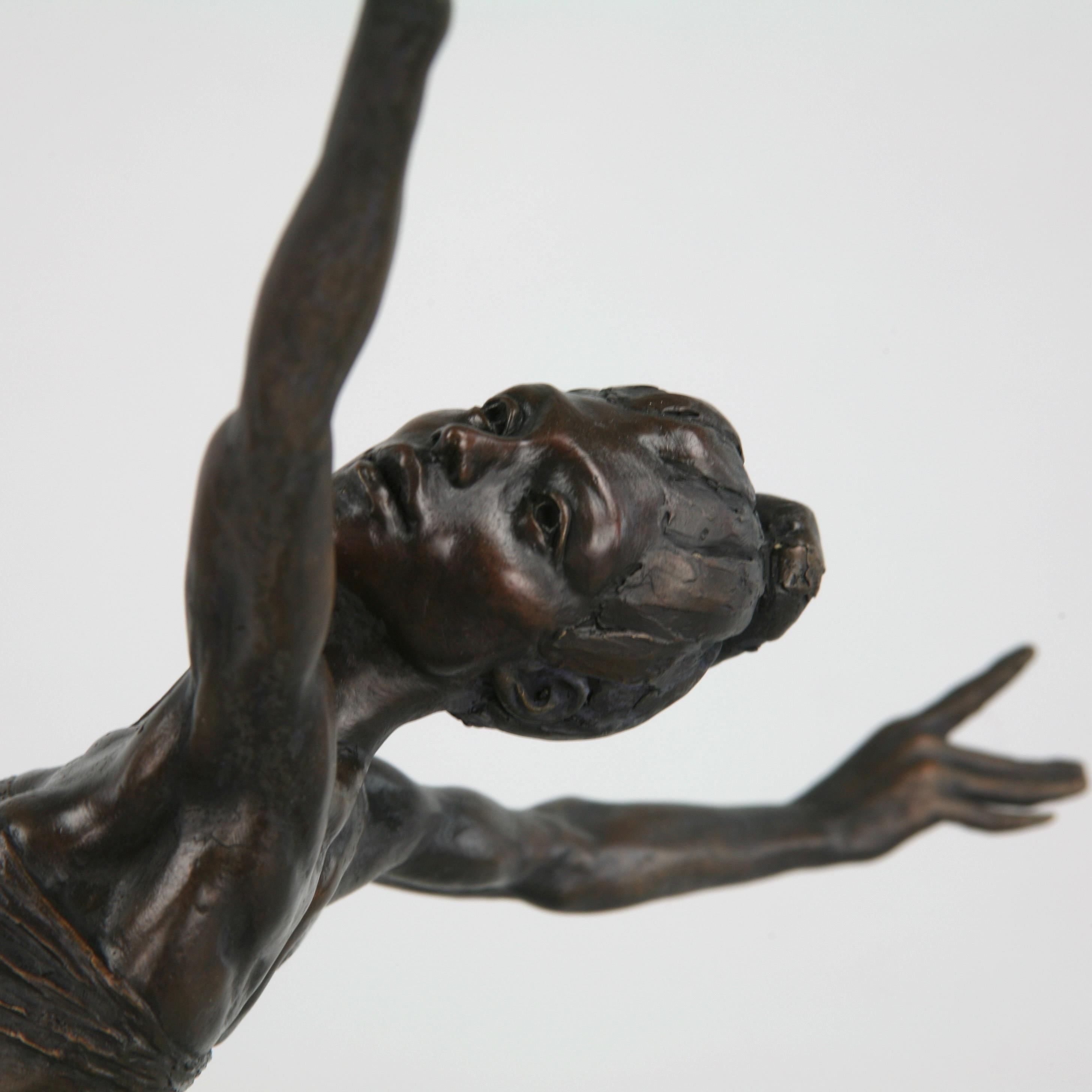 Pole Dancer-original nude figurative bronze sculpture-artwork-contemporary Art For Sale 1