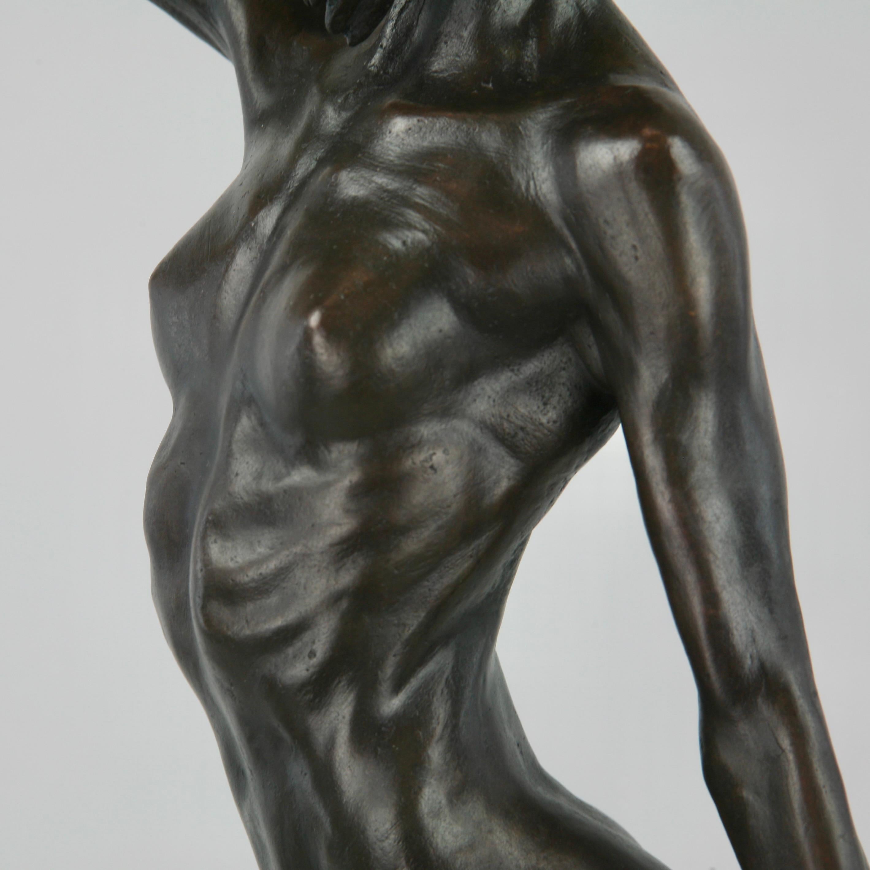 Pole Dancer-original nude figurative bronze sculpture-artwork-contemporary Art For Sale 6
