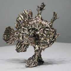 Sargassum Fish - bronze cast sculpture limited edition modern Aquarium wildlife 