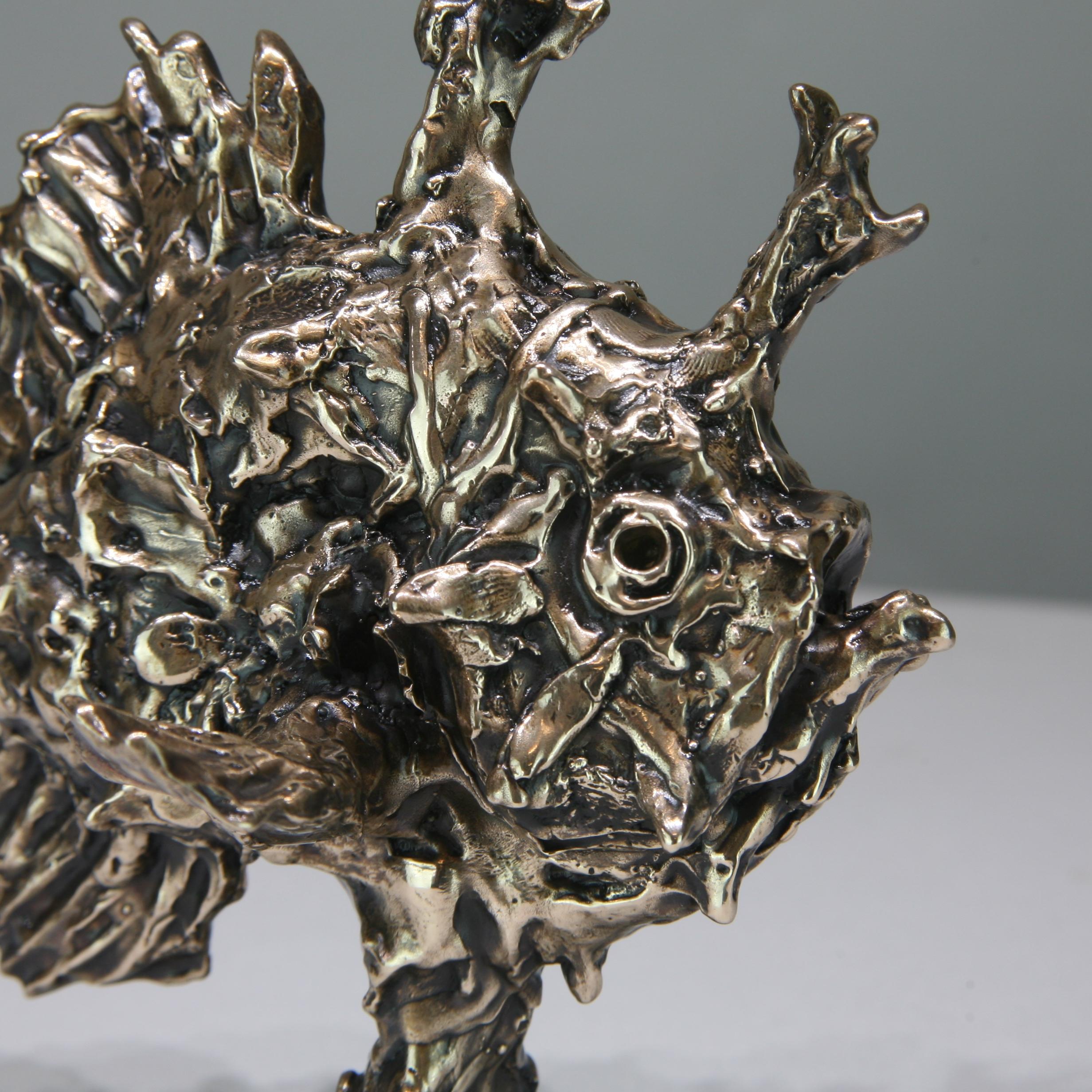 Pez sargazo-bronce original fauna salvaje-escultura-obra de arte-arte contemporáneo en venta 2