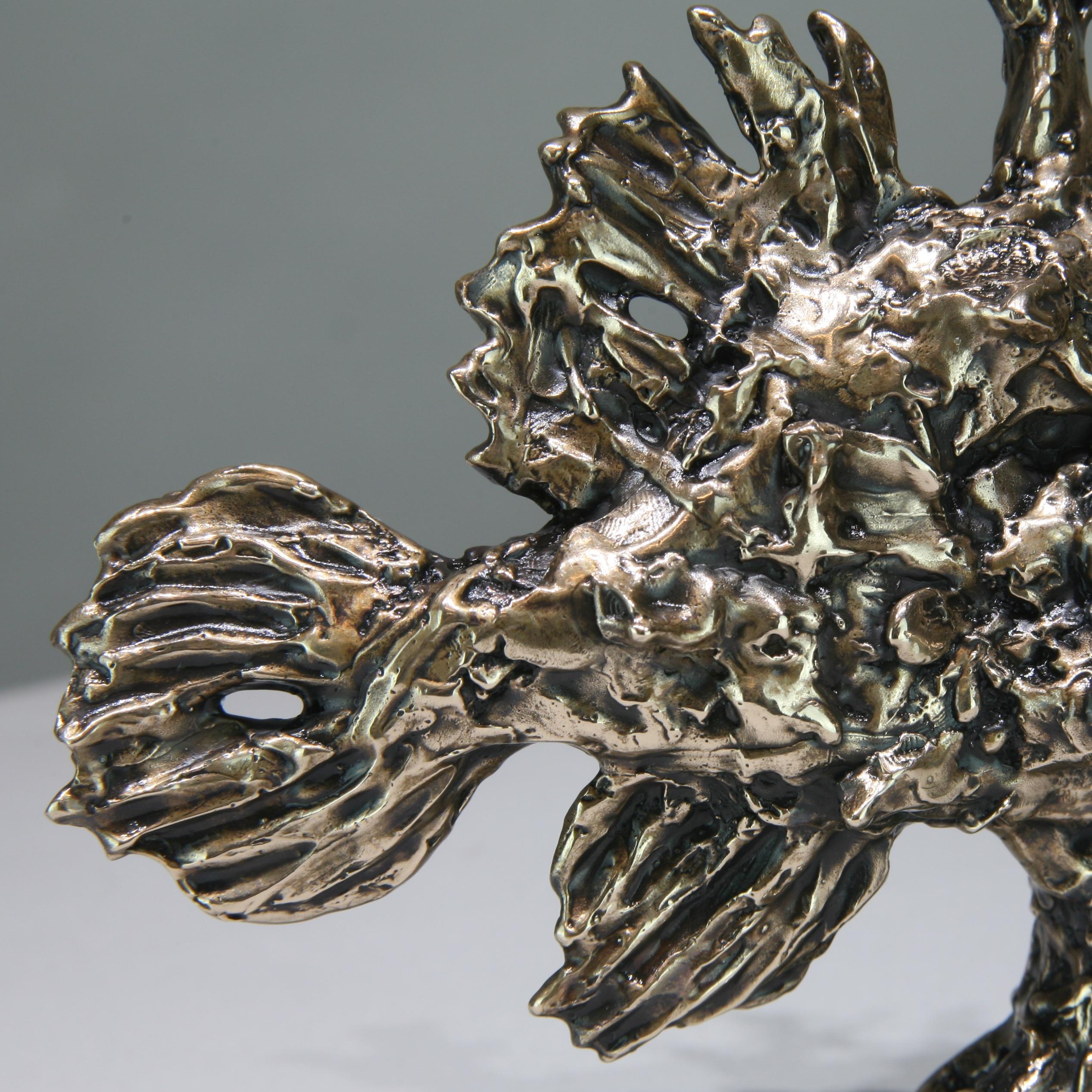 Pez sargazo-bronce original fauna salvaje-escultura-obra de arte-arte contemporáneo en venta 3