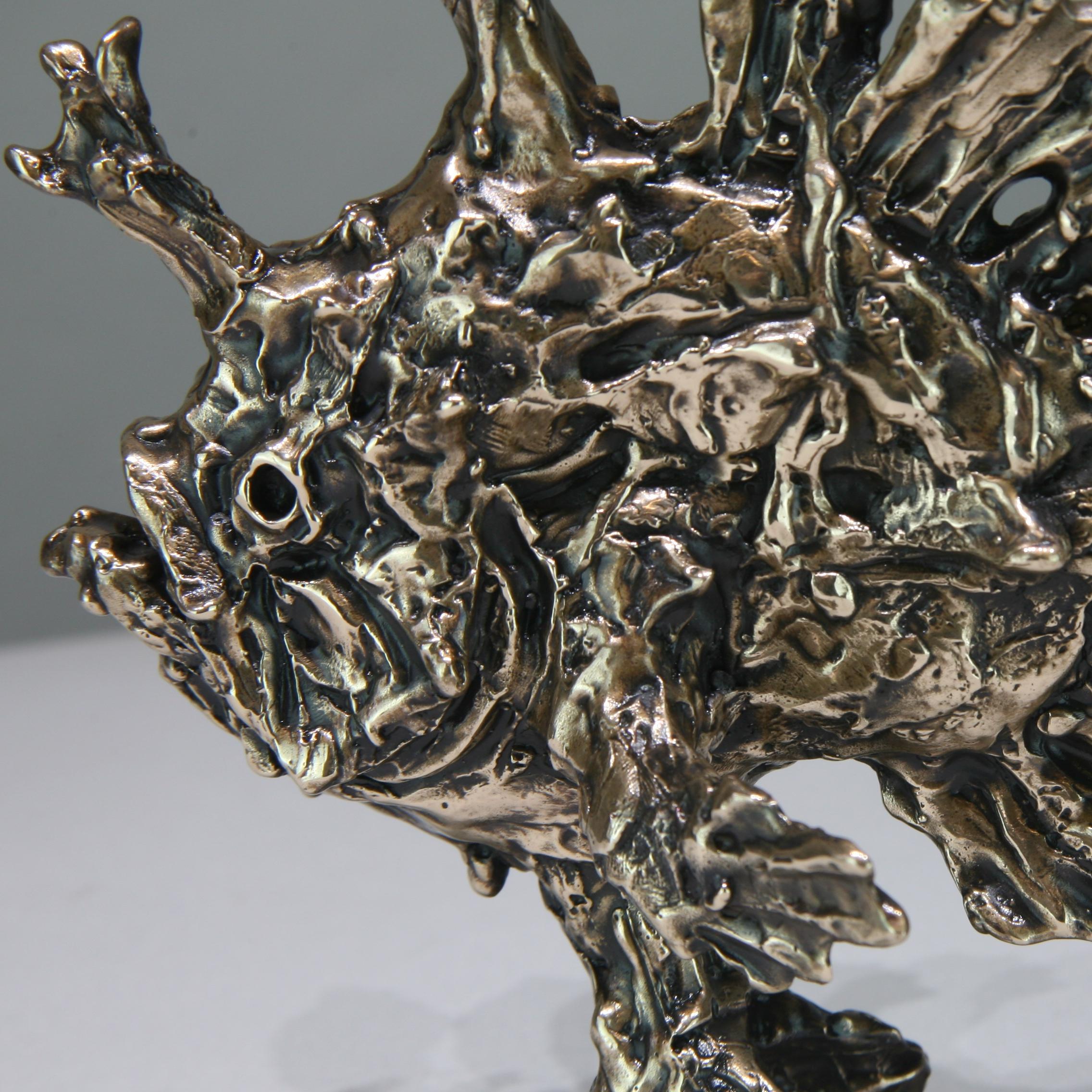Pez sargazo-bronce original fauna salvaje-escultura-obra de arte-arte contemporáneo en venta 4