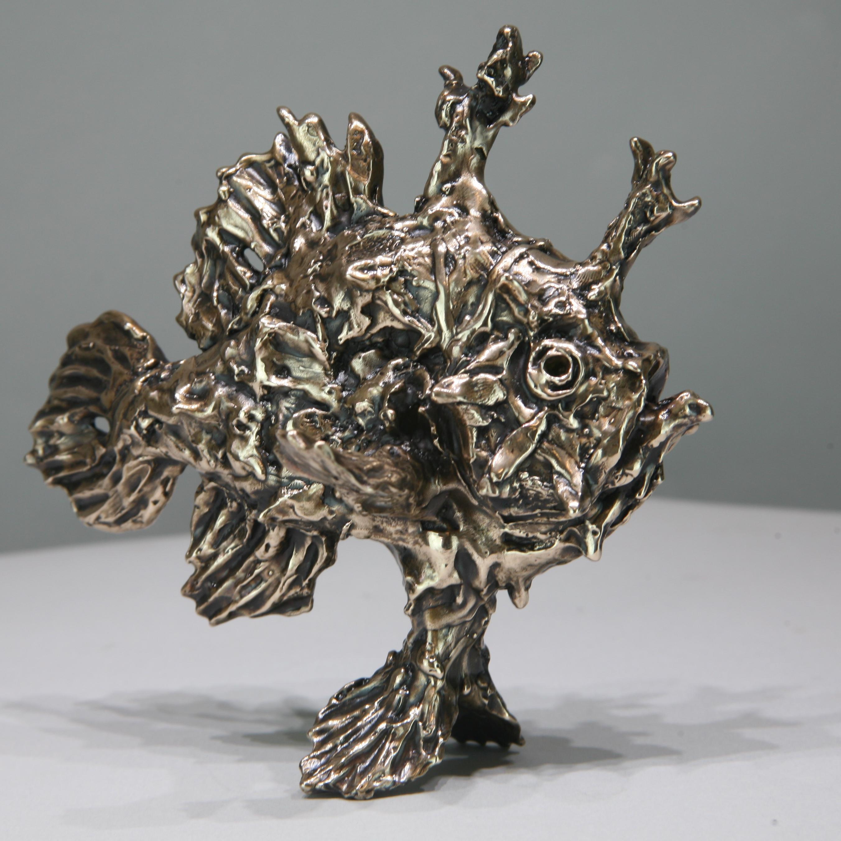 Pez sargazo-bronce original fauna salvaje-escultura-obra de arte-arte contemporáneo