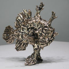 Pez sargazo-bronce original fauna salvaje-escultura-obra de arte-arte contemporáneo