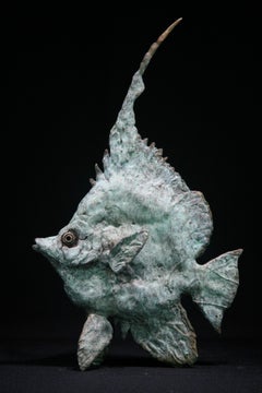 Sea Angel Fish-original marine  bronze sculpture-artwork sale-contemporary art