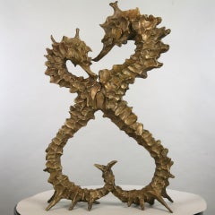 Seahorse Couple (light brown) - Bronze sculpture marine animal wild life modern