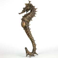 Seahorse II - bronze sea aquarium sculpture limited edition marine modern