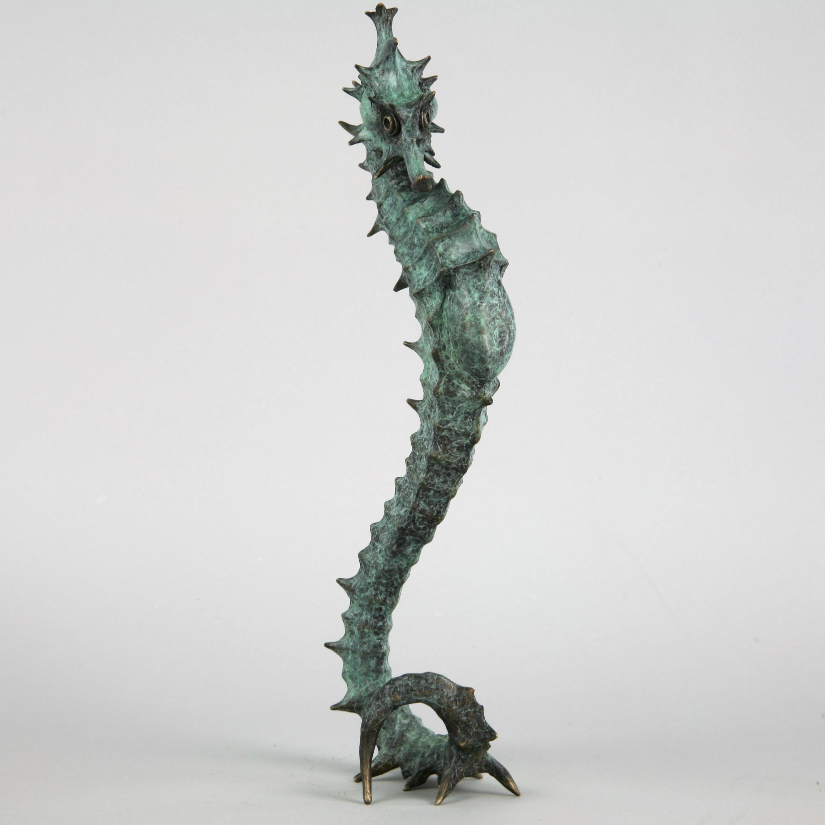 Seahorse II - bronze sea life sculpture limited edition cast art modern marine - Sculpture by Andrzej Szymczyk