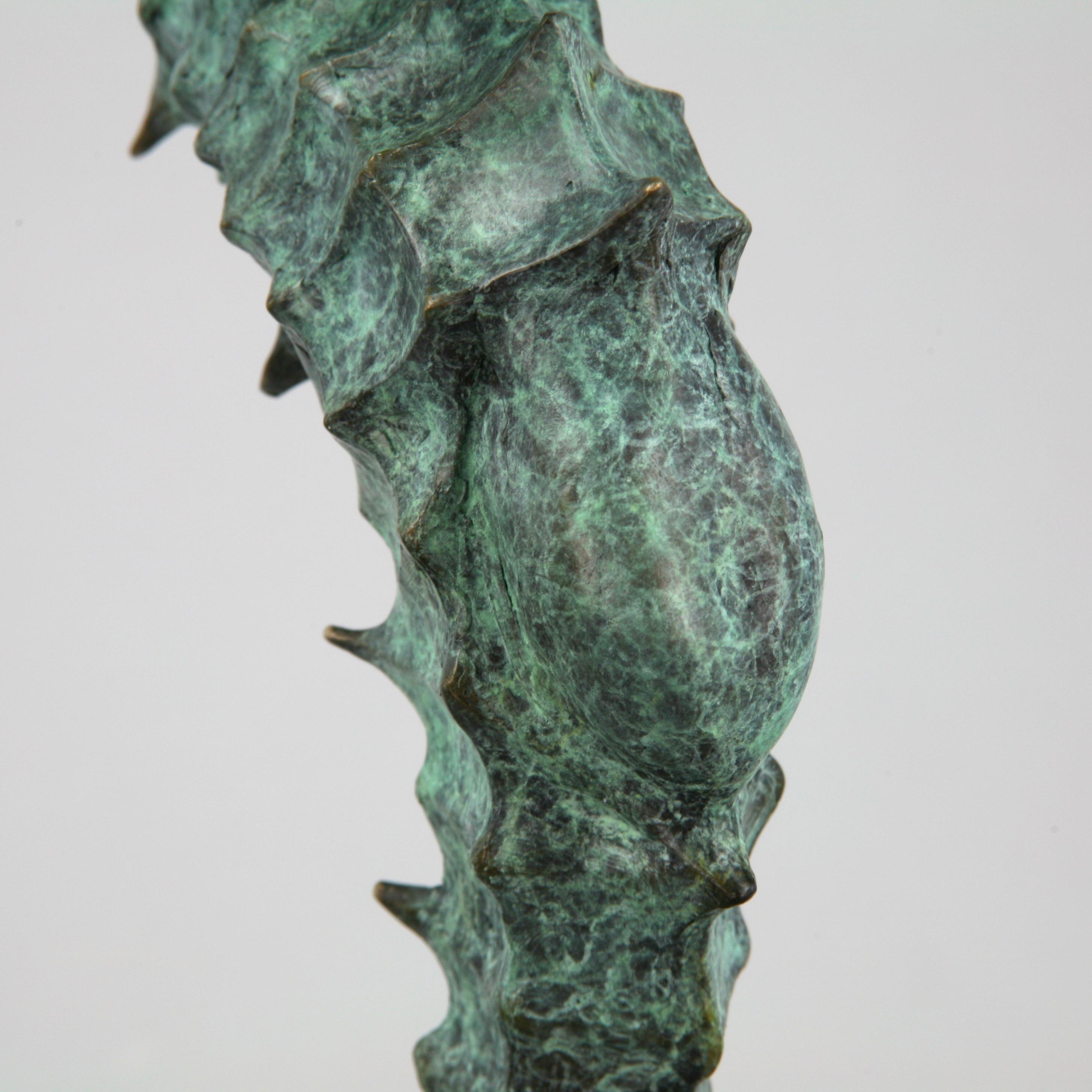 Seahorse II - bronze sea life sculpture limited edition cast art modern marine 3