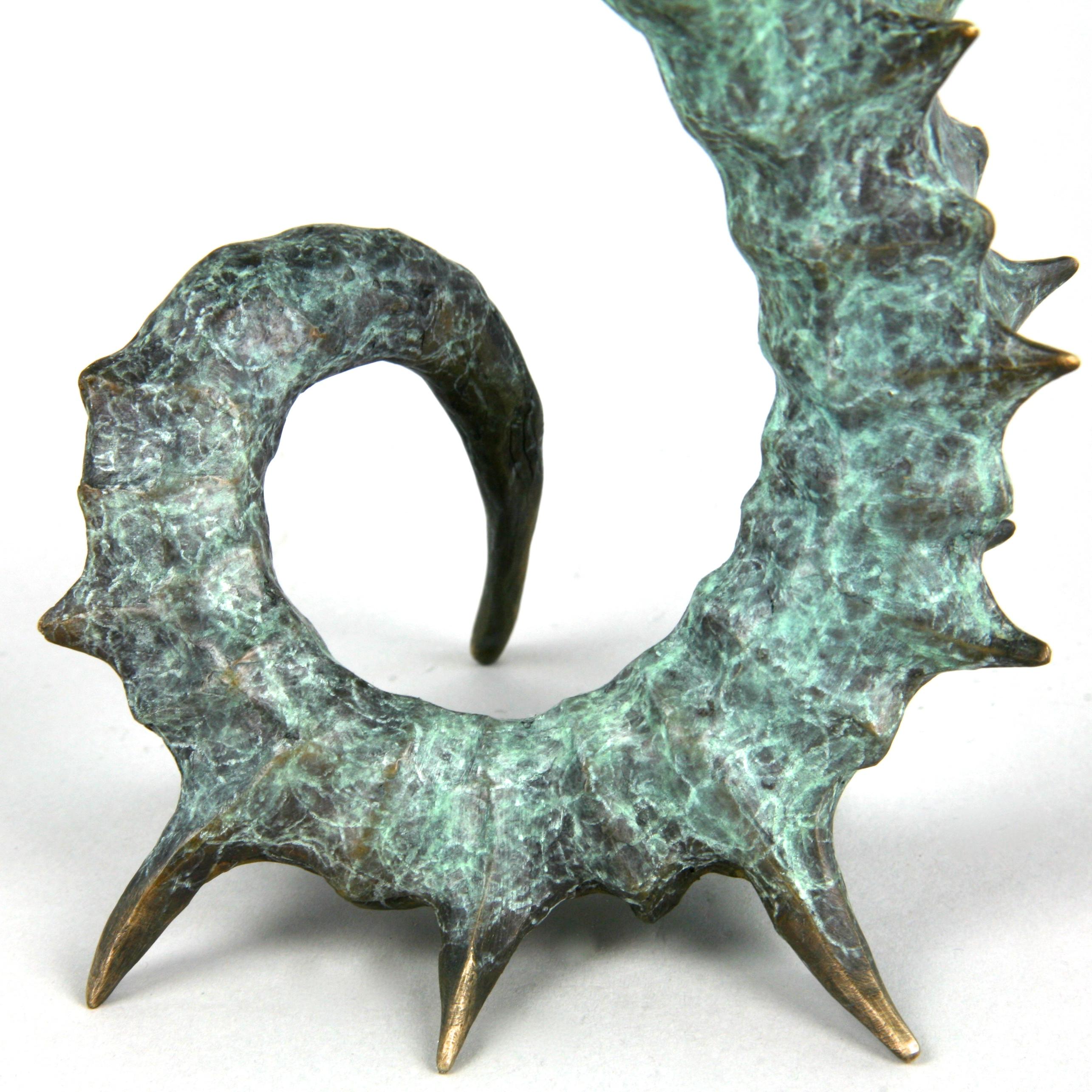 Seahorse II - bronze sea life sculpture limited edition cast art modern marine 4