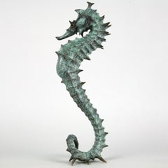 Seahorse II - bronze sea life sculpture limited edition cast art modern marine