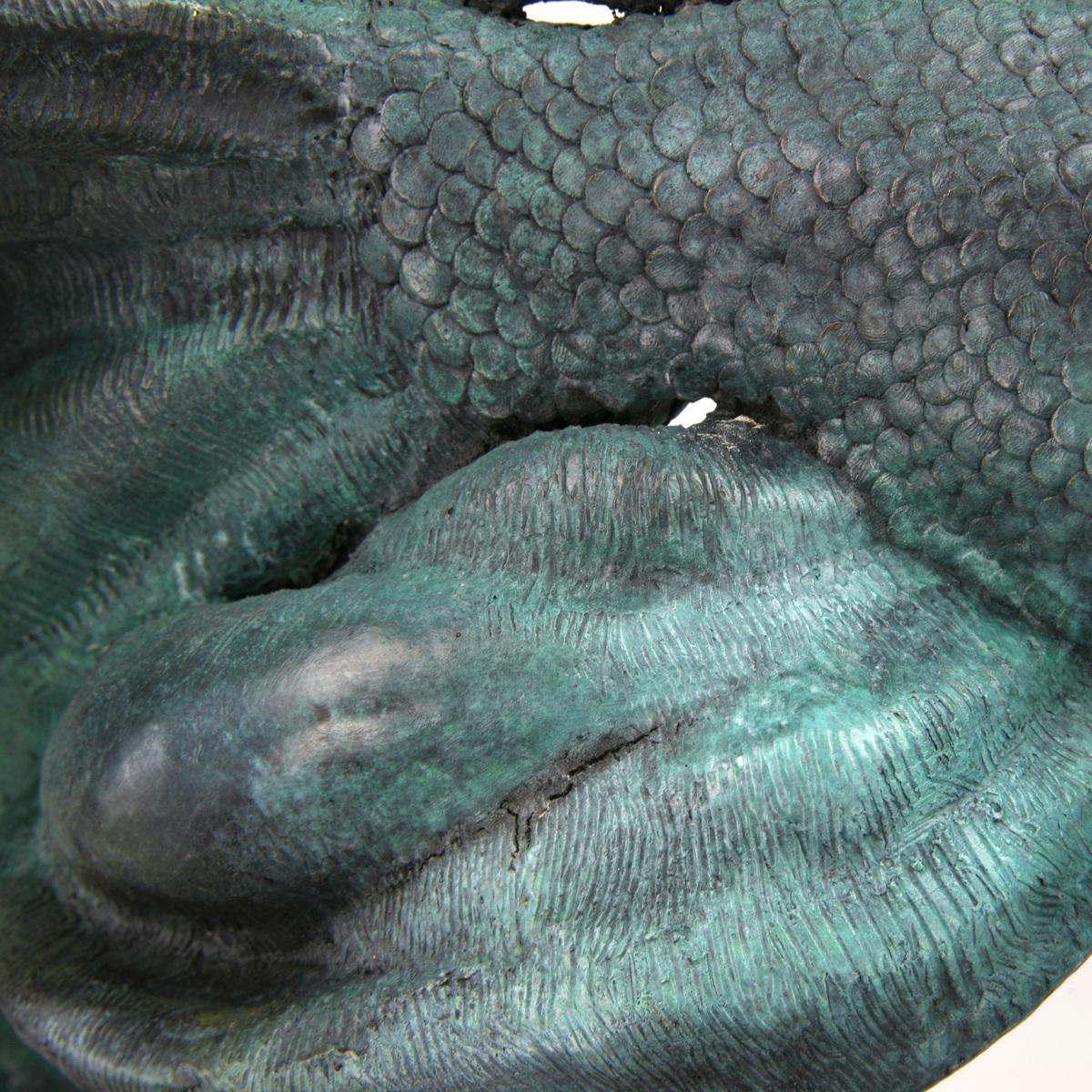 Pez luchador siamés-escultura original de bronce de fauna salvaje-obra de arte-arte contemporáneo - Sculpture Realista de Andrzej Szymczyk