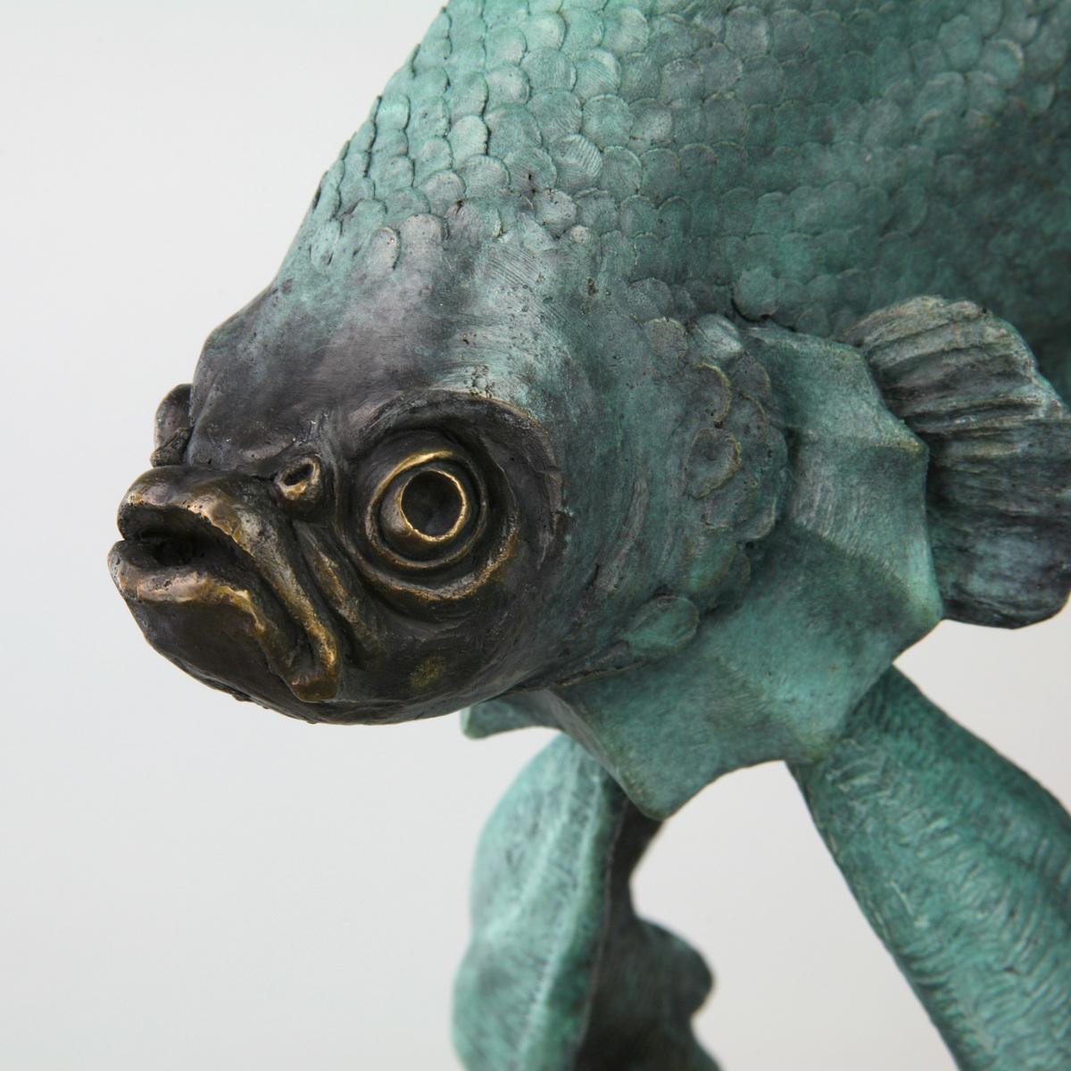 Poisson combattant siamois-sculpture animalière originale en bronze-œuvre d'art-art contemporain en vente 2