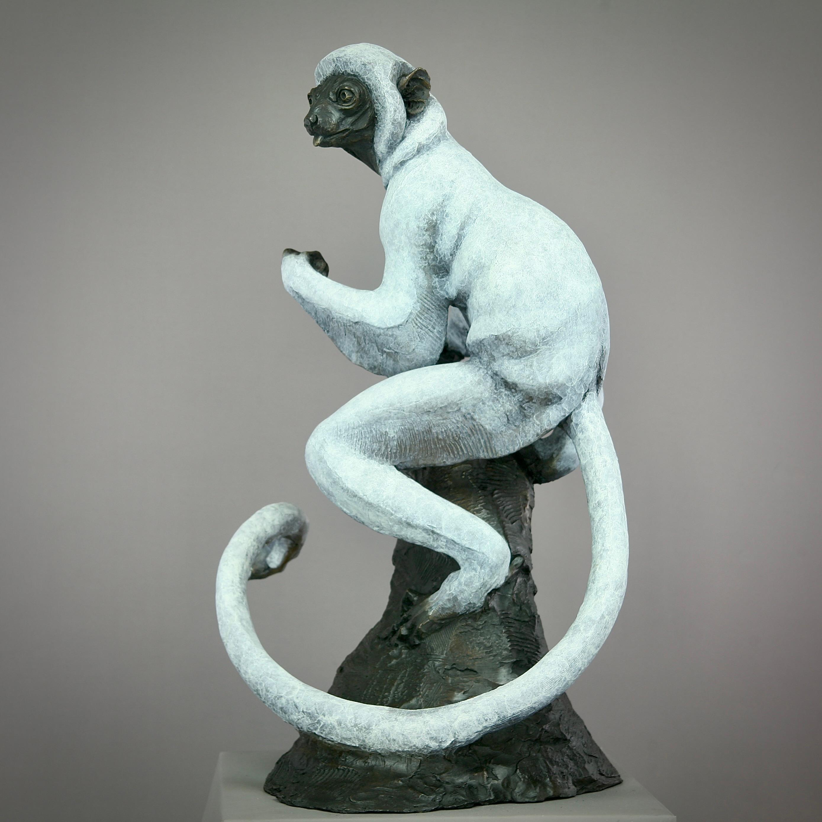 Sifaka Lemur -original modern wildlife bronze sculpture - contemporary Art - Sculpture by Andrzej Szymczyk