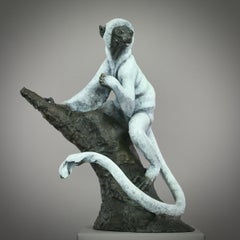 Lemure Sifaka - scultura originale in bronzo della fauna selvatica moderna - Arte contemporanea