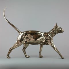 Sphynx Cat II - sculpture wildlife animal limited edition bronze modern marine