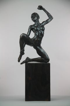 Suspended in Space - cast bronze sculpture limited edition artwork Contemporary 